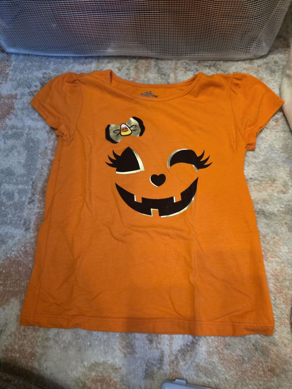 Walmart Celebrate Halloween Girls Pumpkin Shirt Size 4T